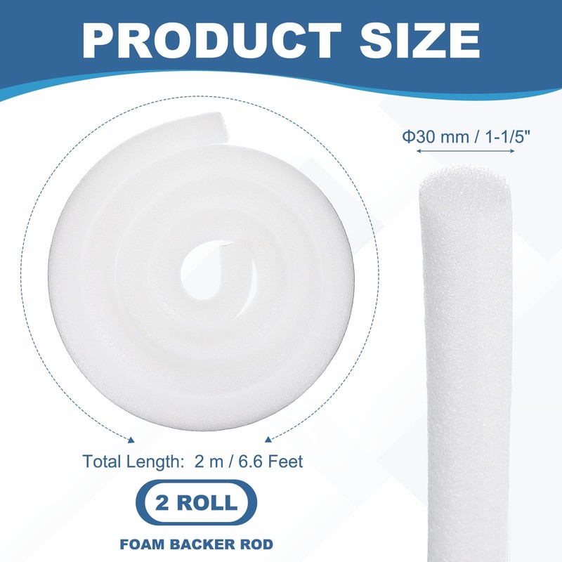 PATIKIL 1-1/5 Inch x 7 Feet Backer Rod for Gaps