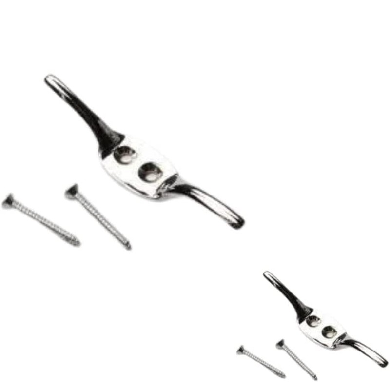 Chrome Cleat Hooks for Roman Blinds, Curtains, Washing Lines -