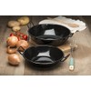 Zinel 4502 Pan Kadai/Wok with Handles, Enamel, Black/White Dots, 22cm
