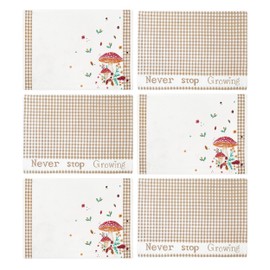 Folkulture Placemats Set of 6 Cloth Washable, 13 x 19, 100% Cotton Fall Placemats or Heat Resistant Woven Table Mats for Thanksgiving Table Decorations, Orange Place Mats for Dining Table