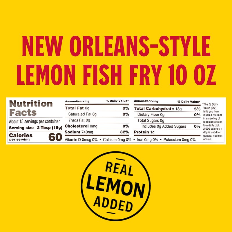 Louisiana Fish Fry New Orleans Style Lemon Mix, 10-Ounce (Pack