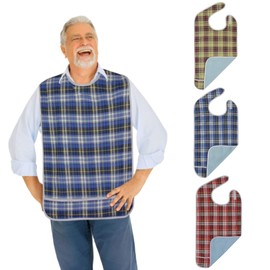 Modaliv 3-Pack Premium Adult Bibs – Waterproof, Reusable Clothing Protector for Eating – Large Coverage, Machine Washable – Unisex for Seniors, Adults with Disabilities