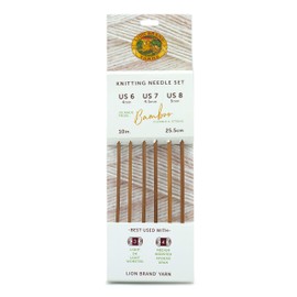 Lion Brand Yarn Article 401 Bamboo, 10 Inch Knitting Needles Set (Sizes 6,7,8), 401-1902