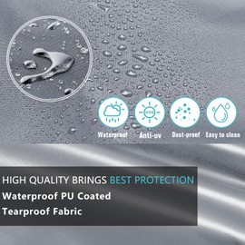 SIRUITON Upgraded Garden Furniture Covers with Air Vent, Square Garden Table Cover Waterproof, Outdoor Patio Rattan Cube Table Covers Windproof, Anti-UV, Heavy Duty 420D Oxford Fabric(125X125X74cm )