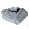 Berkshire Life Heated Luxe Faux Fur Throw Electric Blanket BLUE/White