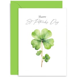 St Patricks Day Card - Irish Shamrock for Best Friend, Husband, Wife, Paddy's Day - Irish Day Cards for Family - Irish Holiday Greeting Cards for Loves Ones - Stylish Card | Blank Inside