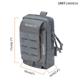 EXCELLENT ELITE SPANKER Tactical EDC Pouch Molle Utility Pouches Phone Holster Pouch Waist Bag Tool Pouch for Molle Accesssories(Grey)