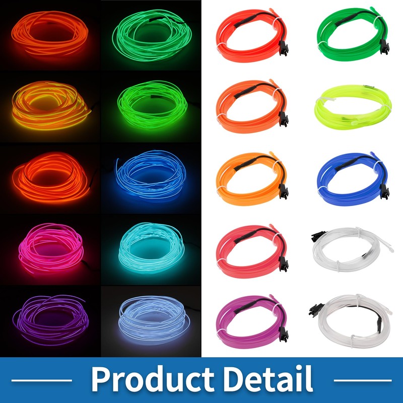 A ABSOPRO 2m EL Wire Cable LED Glow String Light