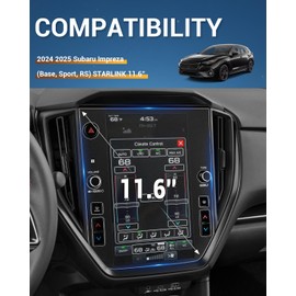 YEE PIN 2025 Subaru Impreza Anti Glare Screen Protector Matte for 2024 2025 Subaru Impreza (Base, Sport, RS) STARLINK 11.6" Infotainment Touchscreen Cover Screen Saver for 2025 Impreza Accessories