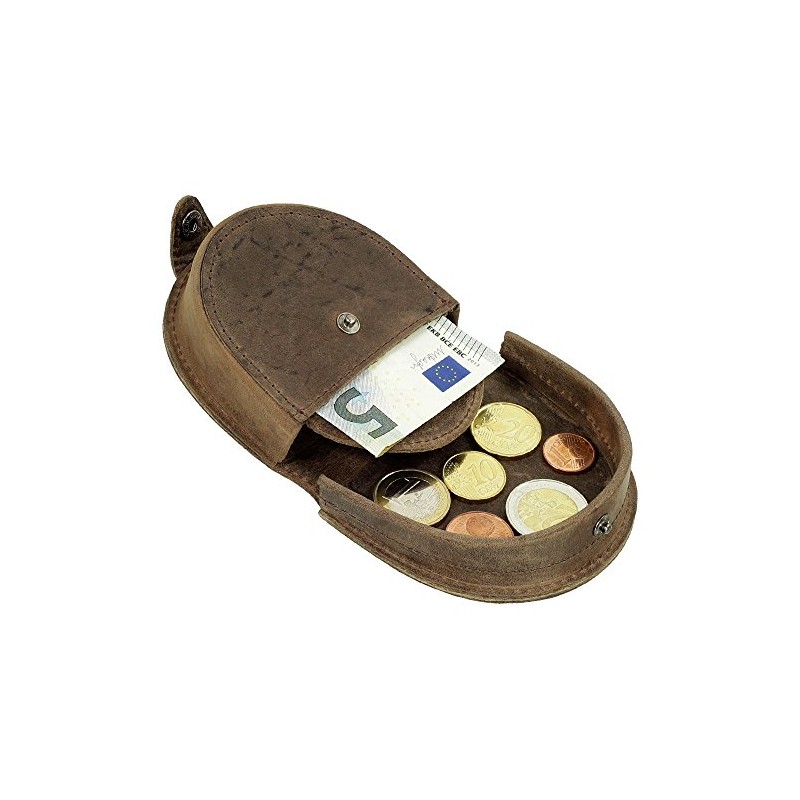 Leather Men's Schütter Coin Purse, Polished & Oiled Cowhide Leather,