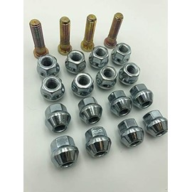 ATV Wheel Studs by Rad Parts with New Chrome H.D Lug Nuts for Honda TRX 450 400 250, Foreman, Rincon, Rubicon, Rancher, FourTrax 4 Studs 16 Lug Nuts