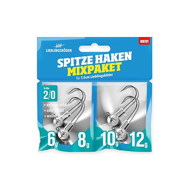 Lieblingsköder Tip Hook Mixing Pack 2/0-4 Jig Heads for Rubber