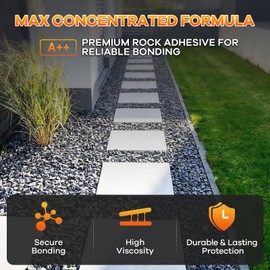 Rock Glue for Landscaping 35OZ - Super Stick Mulch Glue with Fast-Drying for Pebble&Pine Straw, Non-Toxic Gravel Binder for Outdoor Landscape Walkways, Yards, Driveways, Up to 2Years