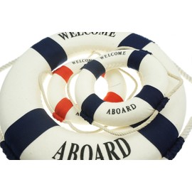 Bilipala 3Pcs Cloth Life Ring Buoy, Home Wall Nautical Decor, 12.5 & 5.5 Inches