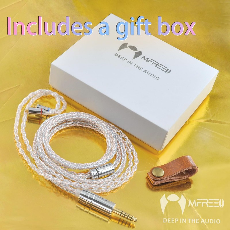 mfreeo Premium IEM Upgrade Cable, MMCX/2-Pin 0.78mm Earphone Cord, 8-Core