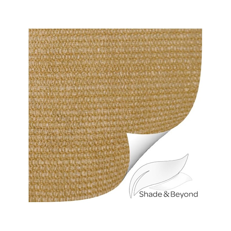 Shade&Beyond Rectangle Sun Shade Sail 12'X16' Permeable Canopy Sand for