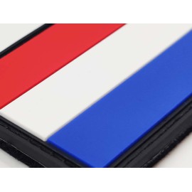 QQSD Netherlands Flag Patch Dutch Holland Tactical Military Patches - PVC Hook and Loop Fastener, 2 Pack