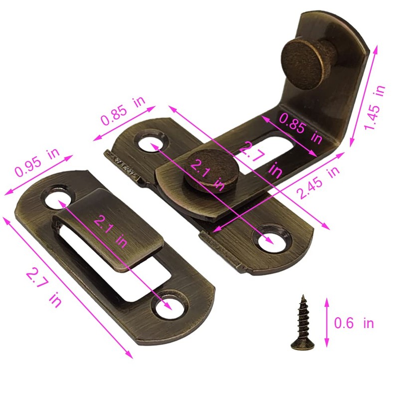 KAFENDA Barn Door Lock 90 Degree Right Angle Door Latch