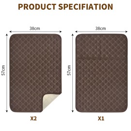 Suimlmta Armchair Covers for Arms Headrest, Sofa Arm Covers Dark Brown Recliner Chair Armrest Cover with Pockets Nonslip Furniture Protector for Pets (1 Seater, 3 Pcs)