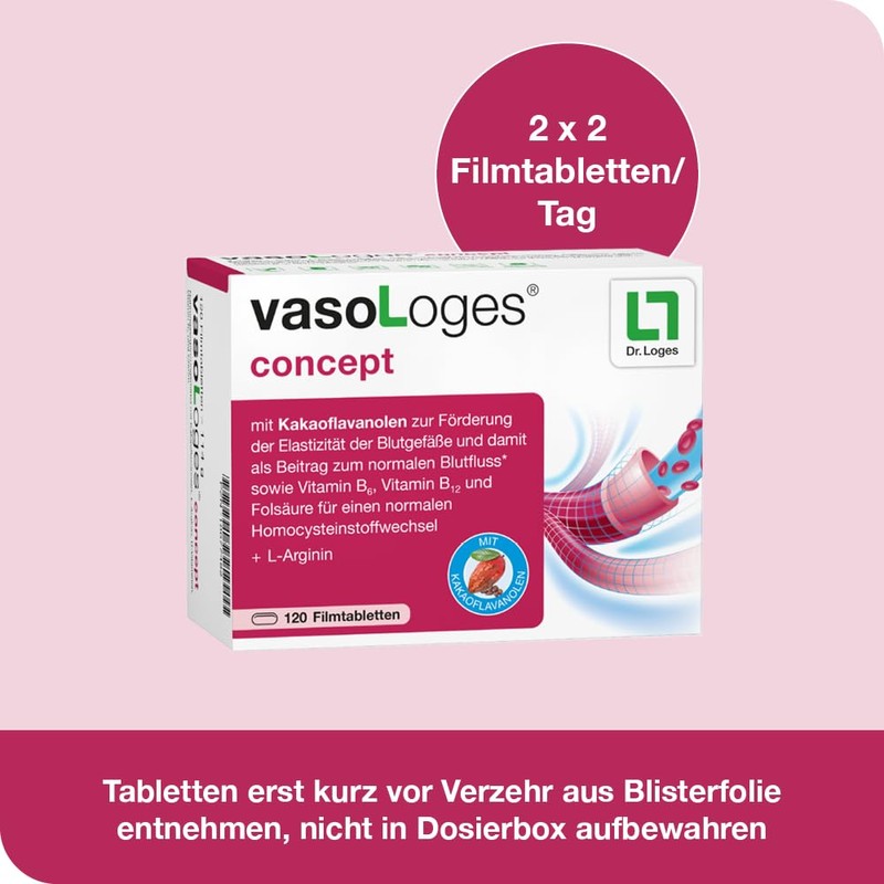 vasoLoges® concept - 120 tablets - with cocoa flavanols to