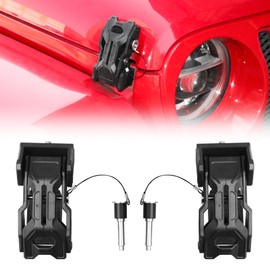 sukemichi JL Locking Hood Latch, Replacement Original Factory Locking Hood Latches Hood Lock for 2018-2025 Jeep Wrangler JL JLU 4XE Jeep Gladiator JT Accessories, 1 Pair, Black
