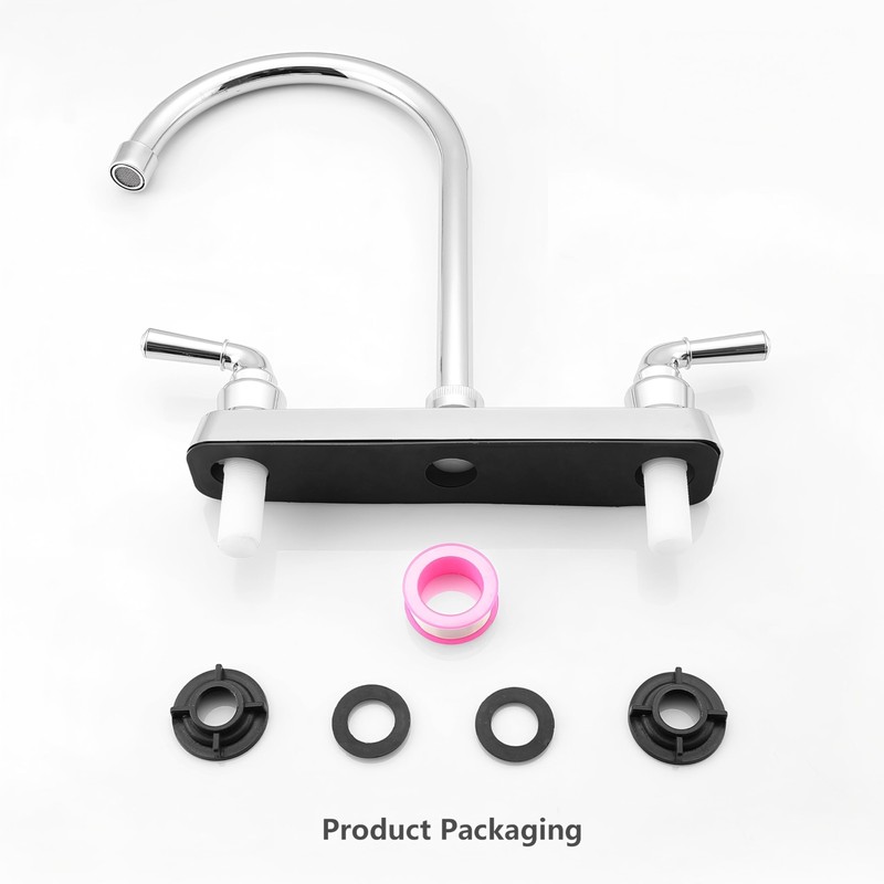 ABS Kitchen Faucet 8" Main Body,Non-Metallic RV Kitchen Faucet 360°