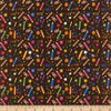 Mook Fabrics Back to School Blackboard Pencils, Multi Yard