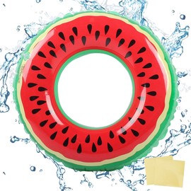 Float Ring with 2 Vinyl Repair Tapes, 1 Seater, For Children, Adults, Children, Kids, O-Shape, Strong Buoyancy, Thick, Durable, Air, Leak Resistant, Break-Resistant, Stable, Foldable, Glitter, Summer