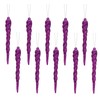 Christmas Concepts® 12cm Glitter Icicle Decorations Christmas Tree Trims (PURPLE,