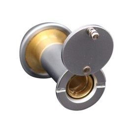 Door Viewer Peepholes or Peek Holes | Satin Chrome | 200 Degree Fire Rated Spy Hole with Privacy Cover