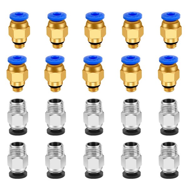 Huayue 20 PCS Pneumatic Quick Connector, 10 PCS PC4-M6 Pneumatic