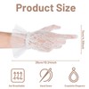 Telooco Tea Party Gloves for Women White Short Pearl Lace