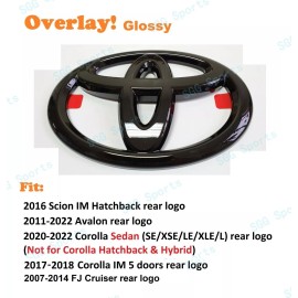 Toyota OEM 1PC Gloss Black Toyota Logo OVERLAY emblem for Scion Avalon Corolla FJ Cruiser