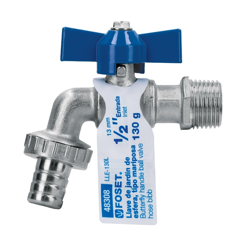 Foset LLE-130L, Llave de esfera con maneral corto, latón, 130gr,