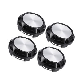 INFINAUTO 64mm Dia 4 Clips Wheel Center Hub Covers Silver Tone Black - 4 Pcs Stylish Design