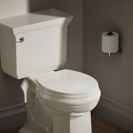 KOHLER K-4775-96 Brevia Round Toilet Seat with Quick-Release Hinges And Quick-Attach Hardware For Easy Clean, Biscuit