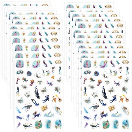 Yunahoo 1056PCS Diving Stickers Party Favors Latte Stickers Diver Underwater World Themed Party Supplies Birthday Baby Shower Party Decorations