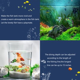 onesimcr Floating Fish Tank Decorations, Aquarium Decorations, Lovely Diver Fish Tank Decorations, Floating Device Fish Tank Accessories，Suitable for All Kinds of Fish Tanks(Dark Green)…