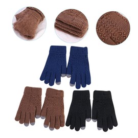 Baluue Men's Warm Winter Gloves Touchscreen Knitted Acrylic for Cold Weather Activities