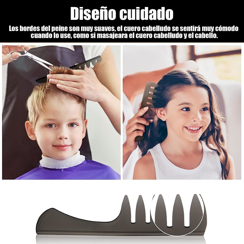 5 Peines de Peinado para Hombre, Herramienta de Peluquería Peine
