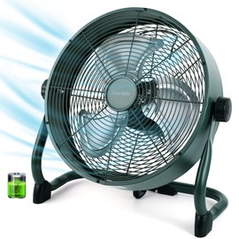 SheerAIRE 15" Rechargable Battery Operated Fan for Camping,12 Speeds Cordless Floor Fan，Rechargeable Portable Fan for Travel Indoor Outdoor, 12000mAh, 360°Manual Tilt