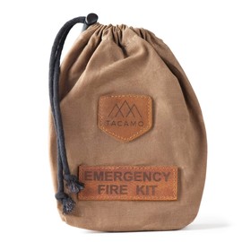 TACAMO 15-Piece Emergency Fire Making Kit, w/ Premium Waxed Canvas Storage Bag. Includes Multiple Fire Starting Systems and Emergency Tinder Sources. Perfect for Camping, Hiking, and Bug-Out Bags.