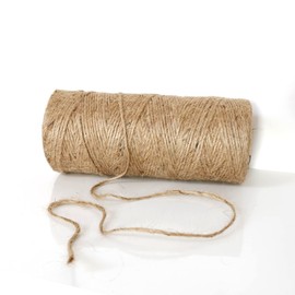 D.RECT 50 m Jute Twine - Pack of 12 | Natural Brown Jute Cord | Packing Cord Gift Ribbon Craft Cord Decorative Cord | 1.2 mm Thick | For: Packaging, DIY Arts Crafts, Floristry, Decoration, 110983