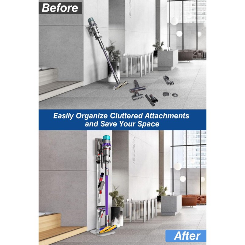 Haturi Vacuum Stand, Dyson Vacuum Holder and Metal Storage Bracket,