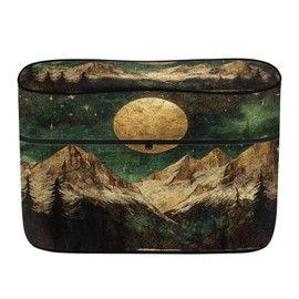 Horeset Mountain Moon RV Propane Tank Cover Heavy Duty Waterproof Exterior Cover for RV Travel Trailer Camper with Zipper Elastic Edging Outdoor Accessories Fits 30 LB Dual Propane Tanks