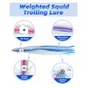 BLUEWING Weighted Trolling Squid Skirts Fishing Saltwater with Lead Head