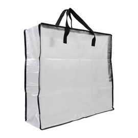 96L Ultra-large capacity Clear Plastic Storage Bag, 66 x 66 x22 cm (Black Trim 1 Pack)