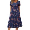 Zeagoo Ladies Summer Dresses Short Sleeve Midi Dresses with Pockets