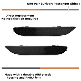 iJDMTOY Smoked Lens Rear Bumper Reflector Lenses Compatible With Infiniti Q50 QX60 QX80, Compatible With Nissan Altima Pathfinder Rogue etc, OE-Spec LH RH Assembly