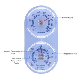 Twin Dial Thermometer Hygrometer To Measure Temperature and Humidity Levels